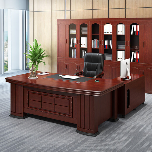 Li Lun Boss desk office desk and chair combination Chinese style office furniture simple executive desk 10# 1.8m table + A chair