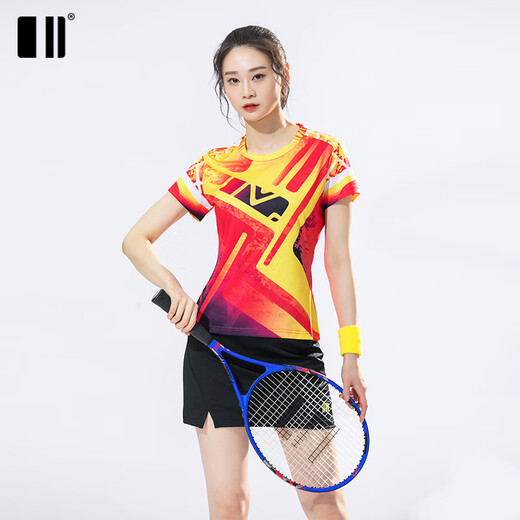 Meiliwei odd and even size badminton uniforms quick-drying breathable men's and women's suits team uniforms short-sleeved table tennis uniforms tennis uniforms C111175+12241 M
