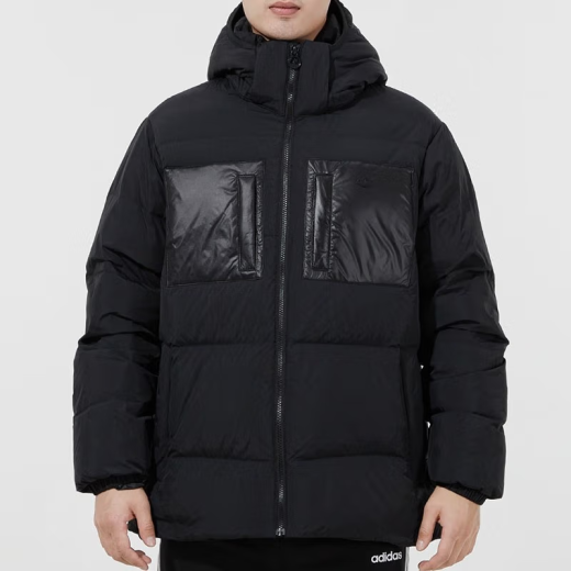 
Adidas (adidas) Clover down jacket men's winter new running sportswear warm windproof casual hooded jacket H13564 black (down jacket) XS