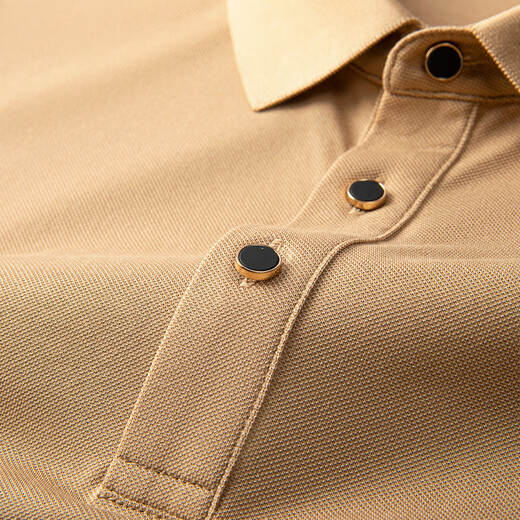 Qipai short-sleeved men's polo shirt summer thin fashionable casual lapel versatile shirt 3A antibacterial 1JH707 apricot L (175)