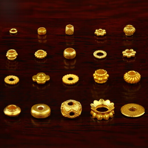 DR-FLVVSKl gold separator 18k gold handmade ancient gold separator bead spacer diy jewelry bracelet necklace four-leaf clover/single (GP117)