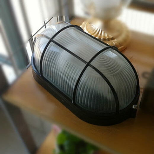 Yilin waterproof lamp, moisture-proof lamp, garden lamp, balcony lamp, outdoor lamp, outdoor wall lamp, explosion-proof lamp, wall lamp, factory lamp, bronze small oval-20*10 cm including 12 watt LED lamp