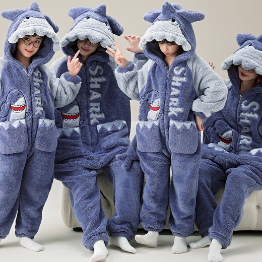 少年情话亲子装睡衣秋冬款长袖珊瑚绒连体衣家居服一家三口四口全家装冬天 YPF3892 女S码(70-85斤)