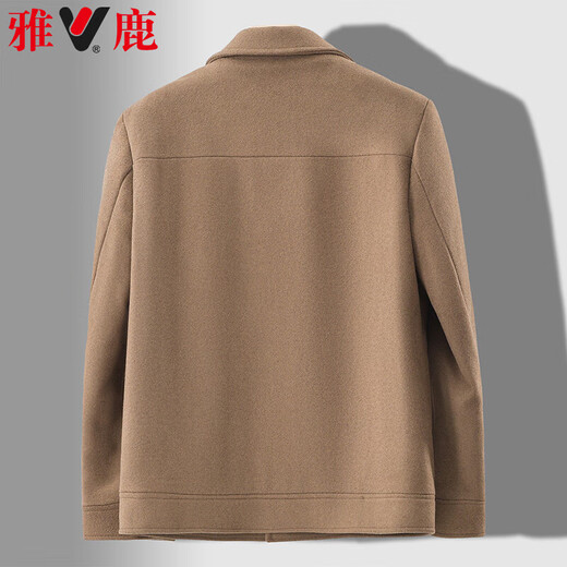 Yalu woolen woolen jacket men's short autumn and winter fashion casual lapel plus cotton woolen jacket men's tops men's clothing