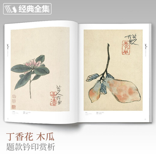 Complete collection of classics, Bada Shanren painting collection, 8-page Chinese painting copy album, freehand ink and wash traditional Chinese painting, landscape, flowers, birds, fish and insect techniques textbook, high-definition album, appreciation of Zhu Da’s flower and bird masterpieces, edited by Yang Jianfei