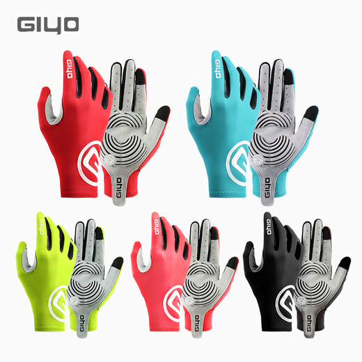 GIYO wind-breaking cycling gloves autumn and winter warm road mountain bike fleece full-finger men's outdoor equipment women S-09-black gray (5-20 C) M