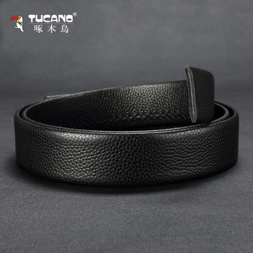 Woodpecker buckleless headband, first-layer cowhide men's belt, genuine leather automatic buckle, no buckle belt, men's single belt