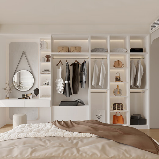 Quanyou (QUANU) Quanyou Home Wardrobe Customized Simple Swing Door Wardrobe Home Small House Customized Storage Cabinet Bedroom 629/ (calculated based on projected area)