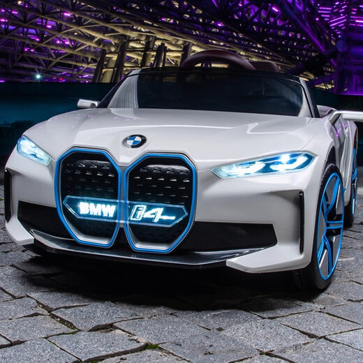 Berejia children's remote control car can sit on BMW children's electric car four-wheel drive men's and women's toy car baby stroller exclusive version white four-wheel drive + swing + leather seat + early education