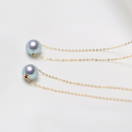 Xuanxian Silver Blue Gray Seawater Pearl Necklace Covered Collarbone 9510mm45cm Red