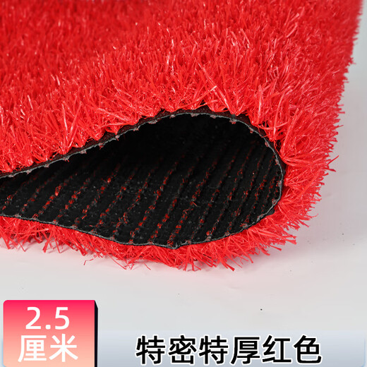 Qingya Artificial Turf Kindergarten Shopping Mall Fence Outdoor Simulated Turf Carpet Plastic Decoration 2.5cm Special Thick Red