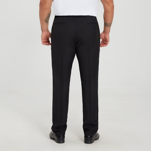 Dibinze plus size business formal trousers men's plus size loose straight black suit trousers black 6XL