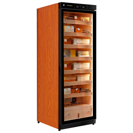 Meijing (raching) C380A solid wood constant temperature and humidity cigar cabinet humidifier compressor precision constant temperature and humidity cigar humidifier humidor household rosewood brown (Spanish cedar wood shelf)