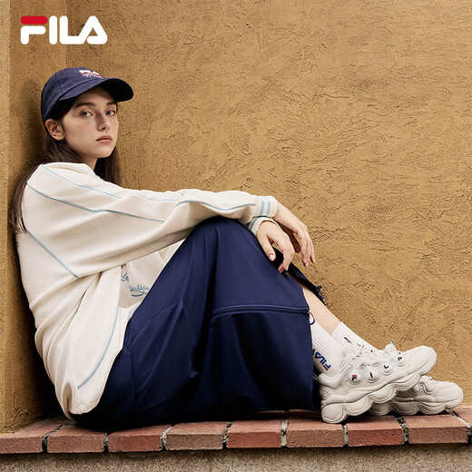FILA Yang Mi's same style official pea shoes women's shoes dad shoes sneakers winter new sports casual shoes oatmeal brown-OM 38
