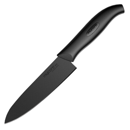 MYCERA Ceramic Knife 6-Inch Black Blade Ceramic Chef Knife Baby Food Knife Fruit Knife with Sheath No Sharpening E6B-B