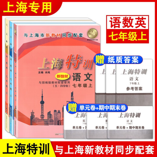 上海特训 语文数学英语物理六七八年级上册下册678年级第一二学期 6下 数学