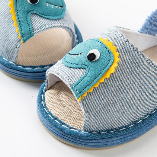 Jindouzi children's slippers 1-5 years old, home non-slip boys' soft-soled cloth shoes, thousand-layer bottom T196 26, inner length 16cm, size 18 recommended foot length 15cm