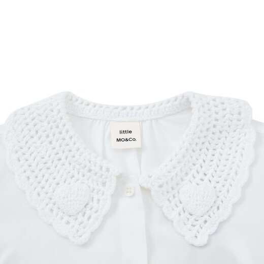 Little MO&Co. Children's clothing girls hollow collar pure cotton white shirt shirt children's top little girl doll collar white 100 110/52