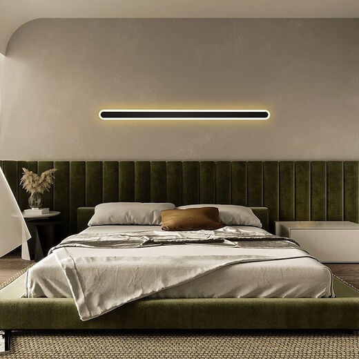 Yaotian one-word wall lamp bedroom lamp bedside lamp LED strip lamp living room background wall study corridor lamp aisle stair lamp white-80cm wiring-LED warm light