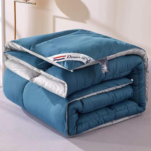 羽绒被子95白鹅绒高档被芯冬天加厚保暖单双人被8斤10斤6 宾利蓝 220x240cm总重10斤