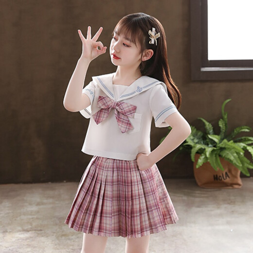 Mipaika Meng Children's Clothing Girls Suits Summer Clothes 2022 New Korean Children's Suits Large Children's Fashion Short-Sleeved Pants Chiffon Two-piece Set Girls Casual and Western Style 3-12 Years Old Pink 140 Size Recommended Height 130-140 cm