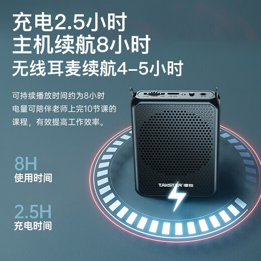 TAKSTAR E300mini wireless little bee loudspeaker for teachers, Bluetooth outdoor tour guide speaker, lecturer speaker, black