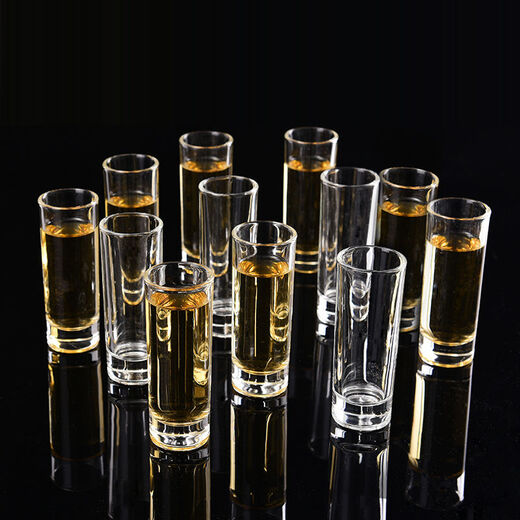 Chuge high-quality 12-piece small glass tall white wine glass set one-cup small wine cup spirit cup KTV glass 12 H-shaped cups 65ml
