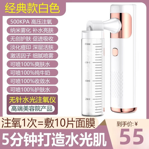 Oxygen injection instrument household hydration instrument nano sprayer beauty instrument introduction instrument beauty salon oxygen injection instrument beauty hydration _Classic white-500KPA high hydration oxygen injection skin rejuvenation