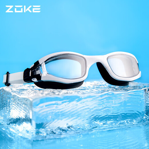 ZOKE洲克女士高清防水防雾游泳镜中大框专业成人男士游泳装备舒适泳镜622501104-6