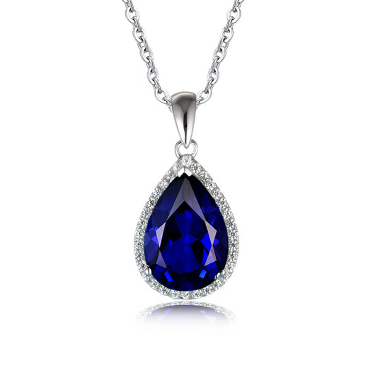 Menbin sapphire pendant 925 silver plated 18K gold tanzanite color gemstone drop-shaped color gemstone necklace pendant for women without chain