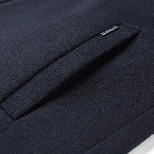 MONTAGUT Men's 100% Wool Jacket Lapel Double-sided Woolen Coat Business Warm Jacket Navy 50