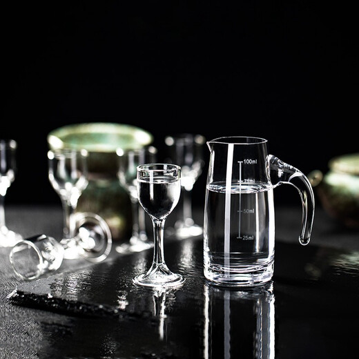Katav white wine glass dispenser set lead-free crystal glass with graduated wine glass bullet cup Maotai cup spirit cup handmade Maotai cup 6 cups 15ml