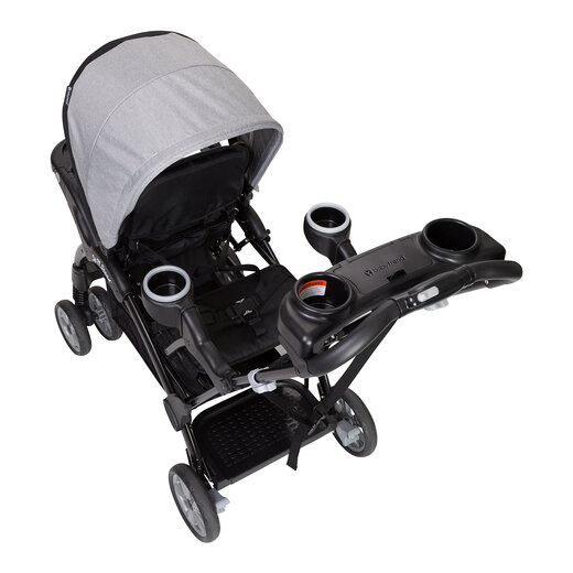Baby trend two-seater stroller can sit or stand, 22.6kg load capacity, front and rear seat belts