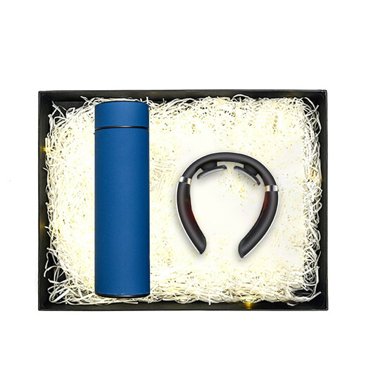 仟礼源商务礼品保温杯套装定制logo送客户员工伴手礼公司活动教师节礼物 白色数显保温杯+按摩器 500ml