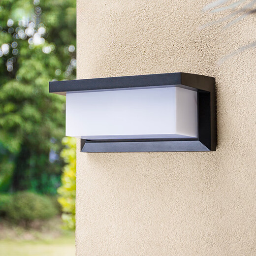 Micro outdoor wall lamp waterproof aisle stair courtyard door outdoor led super bright waterproof lamp balcony bathroom wall lamp I large black 50W white light