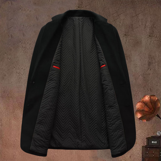 Fazeya恒源祥集团纯羊毛西服男秋冬商务休闲新款毛呢西装外套单西上衣 黑色（100%羊毛） XL (180)（建议140-160斤）