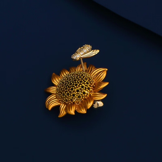 Marco Bizzarri high-end brooch for women, sunflower bee brooch, luxury and exquisite corsage for men, anti-exposure buckle pin for women in summer, Valentine's Day gift for girlfriend, wife's birthday gift