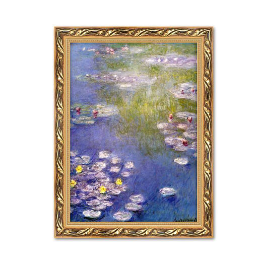 Linger Impression Monet Landscape Decoration Painting Living Room Dining European Modern Simple European Entrance Aisle Corridor Hanging Paintings Water Lily Vertical G673 Bottle Flowers Installed Frame 80X120 cm