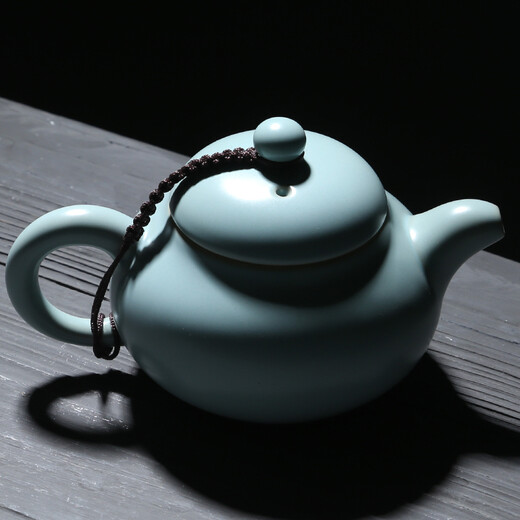 Su's Ceramics Ru Kiln Tea Set High-quality Beauty Teapot Covered Bowl Complete Set of Kung Fu Tea Set Opening Slices Can Grow Gold Threads Holiday Gift