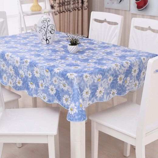 Dry room tablecloth cover pvcpvea living room tablecloth waterproof, anti-scalding and oil-proof, wash-free round table tablecloth plastic rectangular spring peony 105*152cm