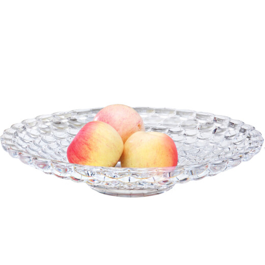 Delisoga glass fruit plate creative pearl deep plate large large capacity European fruit bucket candy dried fruit basket nut snack salad plate living room ornaments home gift decoration