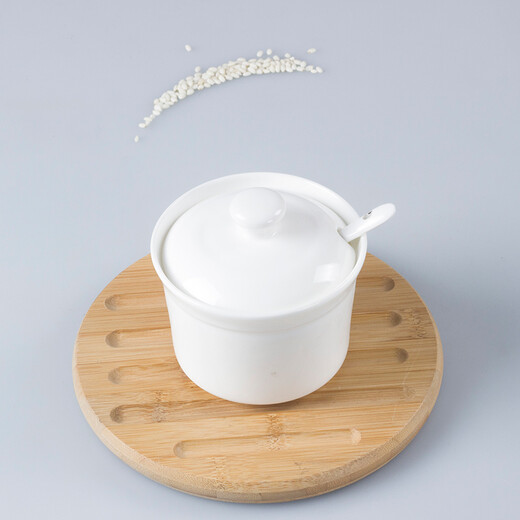 LICHEN pure white bone china condiment jar Jingdezhen ceramic kitchenware condiment jar single diameter 9.8x height 7cm