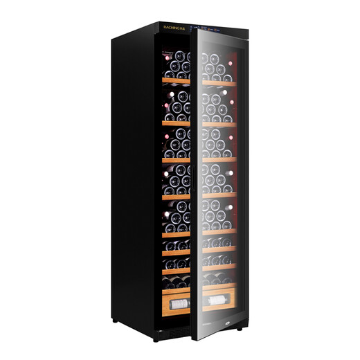 Meijing(raching) W380A-MC Constant Temperature Solid Wood WIFI Smart Air-cooled Red Wine Cabinet Solid Wood Wine Cabinet with Cup Rack Starry Sky Black