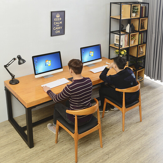 Premium Elements Nordic Solid Wood Computer Desk Desktop Home Desk Bedroom Simple Study Writing Desk Office Long Table Solid Wood Table 120*60*75 Thickness 5cm