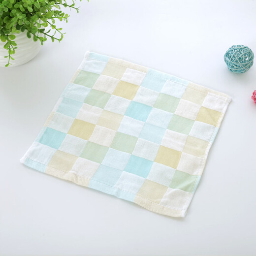 Wenlian square towel, children's towel, male and female baby sweat towel, saliva towel, baby cleansing towel, baby soft absorbent towel, hand towel, small blue and yellow