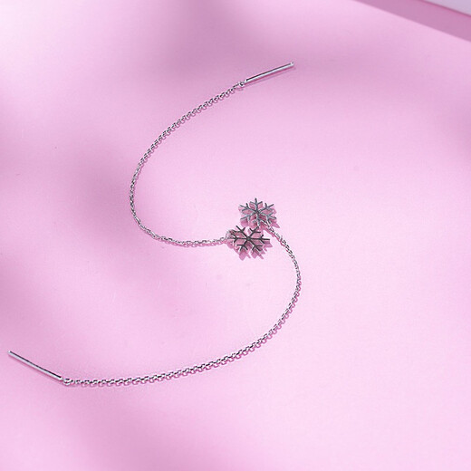 Yuanshengfu's new PT950 high-quality fashion snowflake platinum ear wire platinum earrings 1.46 g