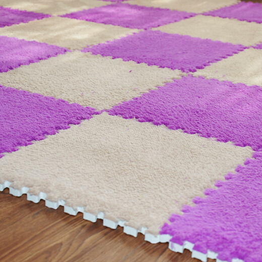 Zhonghong foam puzzle carpet covers the whole tatami bedroom, children's game mat, suede splicing carpet, EVA can be cut and customized, princess large area single piece, purple 31*31CM, small piece, single color