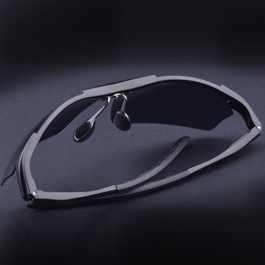 Gravel Sunglasses Men's Sports Polarized Pure Aluminum Magnesium Color-Changing Sunglasses Anti-Glare Driving Glasses Fishing Glasses Cycling Glasses Black Frame Night Lenses