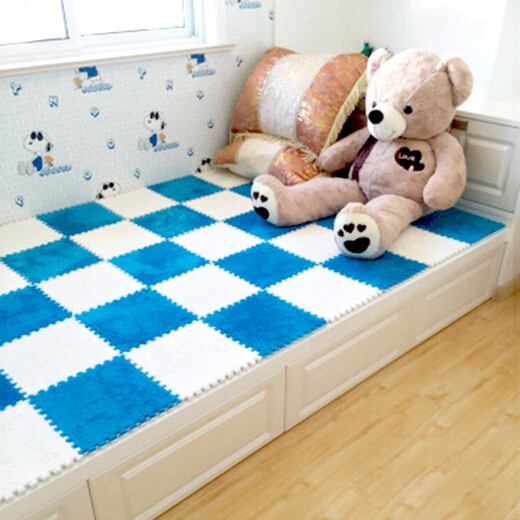Zhengba splicing carpet suede foam puzzle carpet non-slip thickened living room foyer children's bedroom bedside splicing carpet tatami mat white