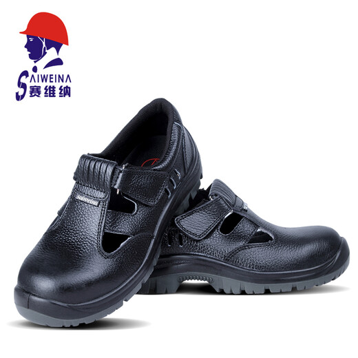 Savena Labour Protection Sandals Men de l'ordinateur portable Anti-Smash Anti-Puncture Summer Souffable Kitchen Safety Chaussures Chef Chaussures 016 Anti-Slip Work Shoes Taille 42